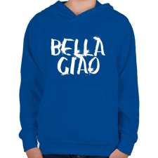 PRINTFASHION Bella ciao graffiti fehér - Gyerek kapucnis pulóver - Királykék gyerek pulóver, kardigán