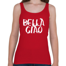 PRINTFASHION Bella ciao graffiti fehér - Női atléta - Cseresznyepiros női trikó