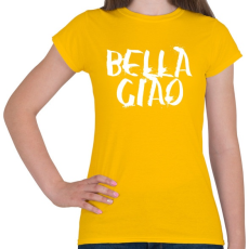 PRINTFASHION Bella ciao graffiti fehér - Női póló - Sárga