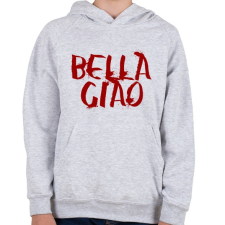 PRINTFASHION Bella ciao graffiti piros - Gyerek kapucnis pulóver - Sport szürke gyerek pulóver, kardigán