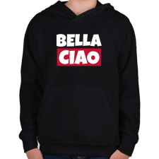 PRINTFASHION BELLA CIAO - Gyerek kapucnis pulóver - Fekete gyerek pulóver, kardigán
