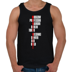 PRINTFASHION Bella Ciao - Nagy Pénzrablás - Money Heist - Casa de Papel - Férfi atléta - Fekete