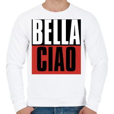 PRINTFASHION Bella Ciao - Nagy Pénzrablás - Money Heist - Casa de Papel - Férfi pulóver - Fehér