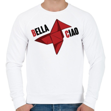 PRINTFASHION Bella Ciao origami - Férfi pulóver - Fehér férfi pulóver, kardigán