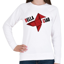 PRINTFASHION Bella Ciao origami - Női pulóver - Fehér női pulóver, kardigán