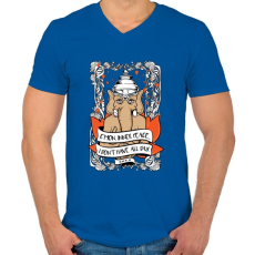 PRINTFASHION Belső béke - Férfi V-nyakú póló - Királykék