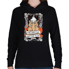 PRINTFASHION Belső béke - Női kapucnis pulóver - Fekete