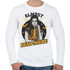 PRINTFASHION Belül majdnem halott - Férfi hosszú ujjú póló - Fehér