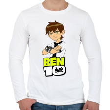 PRINTFASHION Ben ten - Férfi hosszú ujjú póló - Fehér férfi póló