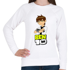 PRINTFASHION Ben ten - Női pulóver - Fehér női pulóver, kardigán