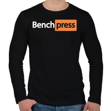 PRINTFASHION BenchPress - Férfi hosszú ujjú póló - Fekete férfi póló