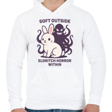 PRINTFASHION Beneath the Fluff - Férfi kapucnis pulóver - Fehér férfi pulóver, kardigán