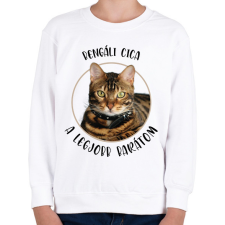 PRINTFASHION Bengáli cica - Legjobb barát - Gyerek pulóver - Fehér gyerek pulóver, kardigán