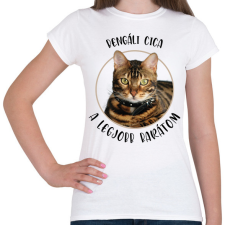 PRINTFASHION Bengáli cica - Legjobb barát - Női póló - Fehér női póló