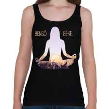 PRINTFASHION Benső béke - Meditáló nő - Női atléta - Fekete női trikó