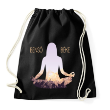PRINTFASHION Benső béke - Meditáló nő - Sportzsák, Tornazsák - Fekete tornazsák