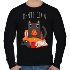 PRINTFASHION Benti cica - Férfi pulóver - Fekete férfi pulóver, kardigán
