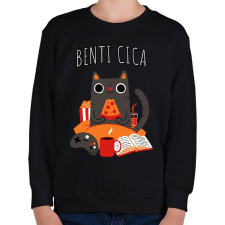 PRINTFASHION Benti cica - Gyerek pulóver - Fekete gyerek pulóver, kardigán