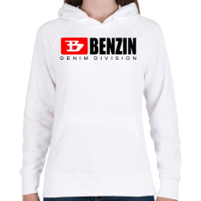 PRINTFASHION benzin - Női kapucnis pulóver - Fehér női pulóver, kardigán