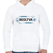 PRINTFASHION Beoltva - covid 19 - Férfi kapucnis pulóver - Fehér férfi pulóver, kardigán