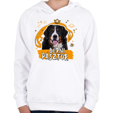 PRINTFASHION Berni pásztor firka - Gyerek kapucnis pulóver - Fehér