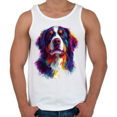 PRINTFASHION Berni Pásztorkutya - Férfi atléta - Fehér