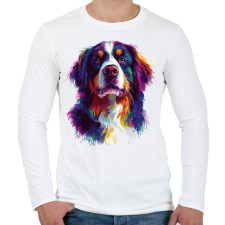 PRINTFASHION Berni Pásztorkutya - Férfi hosszú ujjú póló - Fehér férfi póló