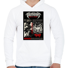 PRINTFASHION Berserk - Guts - Férfi kapucnis pulóver - Fehér férfi pulóver, kardigán