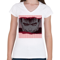 PRINTFASHION BERSERK GUTS - Női V-nyakú póló - Fehér