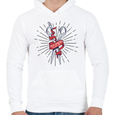 PRINTFASHION Best barber in the city - Férfi kapucnis pulóver - Fehér