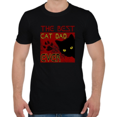 PRINTFASHION BEST CAT DAD - Férfi póló - Fekete