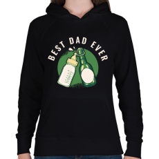 PRINTFASHION Best Dad Ever - Női kapucnis pulóver - Fekete