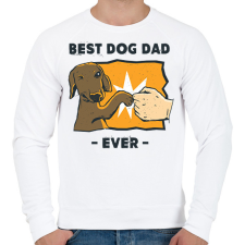 PRINTFASHION Best dog dad ever - Férfi pulóver - Fehér férfi pulóver, kardigán