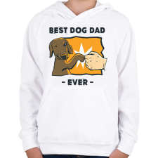 PRINTFASHION Best dog dad ever - Gyerek kapucnis pulóver - Fehér gyerek pulóver, kardigán