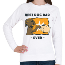 PRINTFASHION Best dog dad ever - Női pulóver - Fehér női pulóver, kardigán