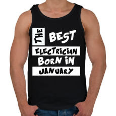 PRINTFASHION Best Electrician Born in January - Férfi atléta - Fekete