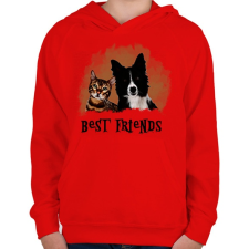 PRINTFASHION best freinds - Gyerek kapucnis pulóver - Piros gyerek pulóver, kardigán
