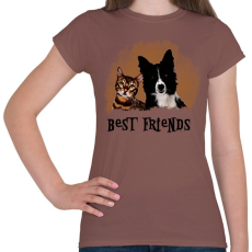 PRINTFASHION best freinds - Női póló - Mogyoróbarna