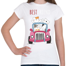 PRINTFASHION best friend macska - Női póló - Fehér