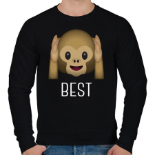PRINTFASHION Best Friends - Monkey 1 - Férfi pulóver - Fekete férfi pulóver, kardigán
