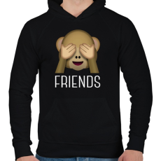 PRINTFASHION Best Friends - Monkey 2 - Férfi kapucnis pulóver - Fekete