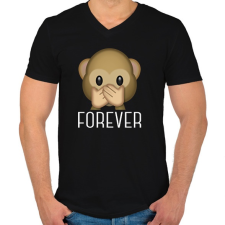 PRINTFASHION Best Friends - Monkey 3 - Férfi V-nyakú póló - Fekete férfi póló