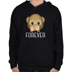 PRINTFASHION Best Friends - Monkey 3 - Gyerek kapucnis pulóver - Fekete