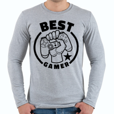PRINTFASHION Best gamer - Férfi hosszú ujjú póló - Sport szürke férfi póló