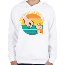 PRINTFASHION Best Hamster Dad Ever - Gyerek kapucnis pulóver - Fehér gyerek pulóver, kardigán
