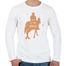 PRINTFASHION Best in the west - Férfi hosszú ujjú póló - Fehér férfi póló