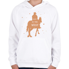 PRINTFASHION Best in the west - Gyerek kapucnis pulóver - Fehér