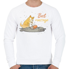PRINTFASHION Best massage - Férfi pulóver - Fehér