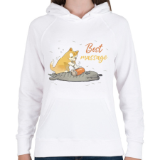 PRINTFASHION Best massage - Női kapucnis pulóver - Fehér női pulóver, kardigán