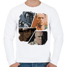 PRINTFASHION Best of Clint Eastwood - Férfi pulóver - Fehér férfi pulóver, kardigán